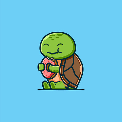 cute turtle donuts 🐢🍩 animal art artwork cartoon color cute design drawing graphic happy icon joy kids life little mascot nature turtle vector water