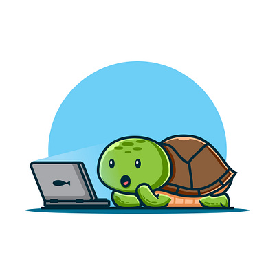 cute turtle watching a movie. animal art artwork cartoon color cute design drawing graphic happy icon joy kids life little mascot nature turtle vector water