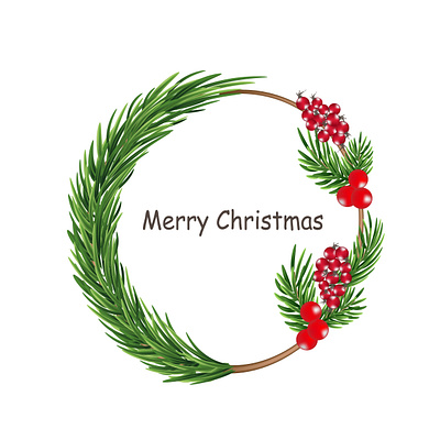 Christmas wreath christmas christmas card design illustration logo typography vector