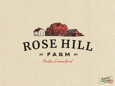 Logo Design for Rose Hill agriculture branding building business classic cute farm food graphic design hand drawn honey illustrator logo logo design nature serif sophisticated tree vector vintage