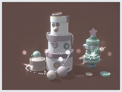 retro snowman 3d c4d fashion holidays illustration new year new year tree old retro snowman