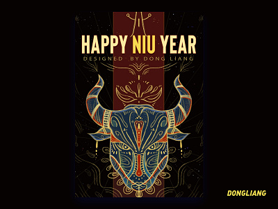 HAPPY NIU YEAR branding design illustration