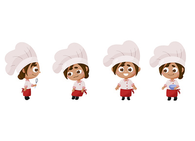 Little chef character character design chef chibi children book illustration concept concept list cook flat girl illustration vector