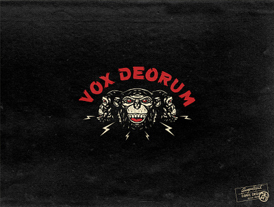 Logo Design for Vox Deourm activewear ape apparel biking brush clothing comic graphic design handdrawn illustration mascot outdoor rebel retro science fiction sports streetwear urban vector vintage