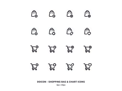 DOICON - Shopping Bag & Chart Icons Pack app icon basic icons ecommence ecommerce app essential icons flat icons glyph icons icon design line icons online shop online shopping icons pack online store icons pack pixel perfect shopping bag icons shopping chart icons svg icons ui design ui icons vector icon website icon