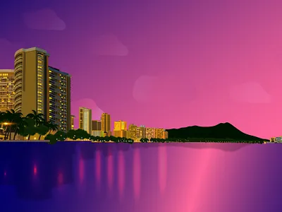 Purrpool background flat illustration landscape landscape illustration vector