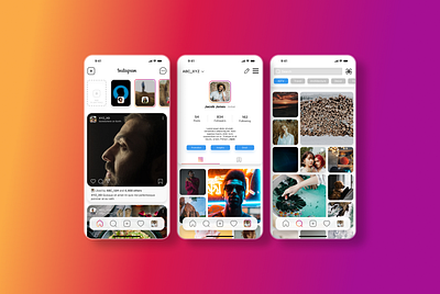 Instagram Redesign- Part 1 adobe adobe xd app design figma icon instagram instagram post instagram template mordern typography ui uidesign uiux ux ux ui ux design uxdesign uxui vector