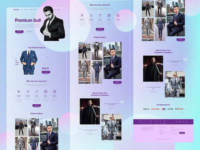 A Premium Suit Shop branding dress glassmorphism landing page landing page design landingpage man premium shop suit suits trendy ui uiux ux web design webdesign woman