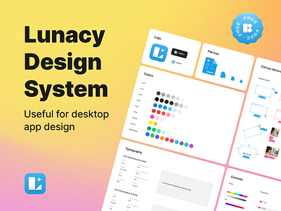 Lunacy Design System app design buttons components design system desktop app graphic design graphic software icons8 lunacy style guide typography ui ui kit