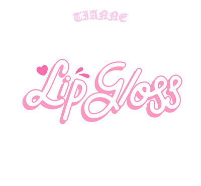 Tianne LipGloss Logo artist brand cosmetic cute gloss heart her illustration lip lips logo logodesign love makeup mua pink she teen tianne tres