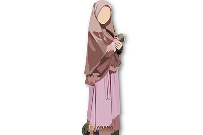 Muslim Woman Standing Illustration branding icon illustration illustration art illustration design logo muslim muslimah people standing woman woman illustration