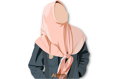 Muslim Woman Illustration happy human muslim peach people woman woman illustration