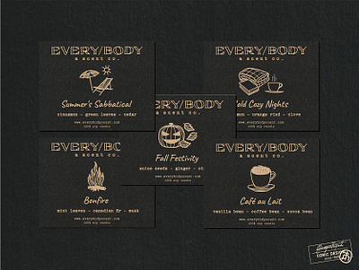 Label Design for Everybody Scent Co. 1/2 branding candle clean creative doodle draw graphic designer hand made label label design minimal natural organic packaging packaging design raw simple sustainable vegan visual identity