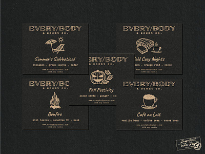 Label Design for Everybody Scent Co. 1/2 branding candle clean creative doodle draw graphic designer hand made label label design minimal natural organic packaging packaging design raw simple sustainable vegan visual identity