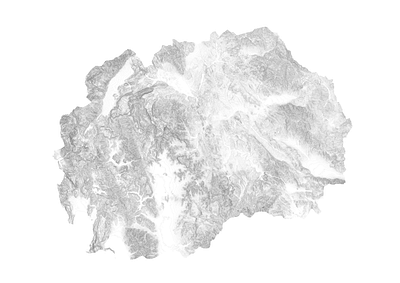 Macedonia - Black and white map black and white illustration landscape macedonia map minimal mountain nature relief skopje topographic topography