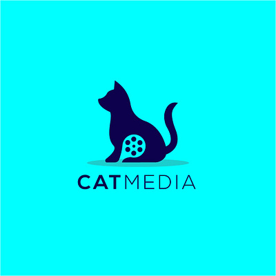 Catmedia 01 design illustration logo minimal typography vector