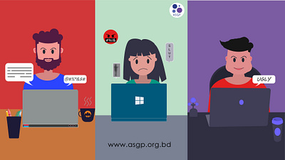 Cyber Harassment bullying color palette cyber harassment design illustration illustrator