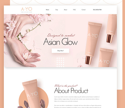 Asian Glow Webpage branding cosmetic ui ux web design