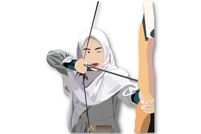 Muslim women are shooting archery animation archery healthy human illustraion illustration muslimah people sport vector woman woman illustration