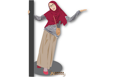 Muslim woman is standing design human icon illustration illustrator muslimah people peoples vector woman woman illustration