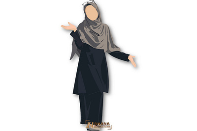 Muslim woman is standing design family flat icon illustration illustrator muslimah vector woman woman illustration