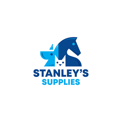 Stanley's Supplies Logo horse dog cat combination logo vector