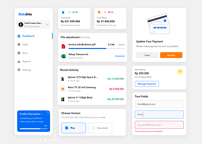 UI Component - Seller Management Web App app dasboard design flat illustration ios typography ui ux web