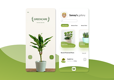 Plantcare App UI appdesign clean ui dailyui figmadesign plants visual design