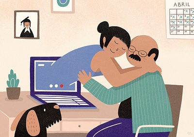 Connections connection covid 19 editorial illustration family illustration videocall