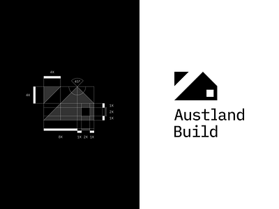 Austland Build archtecture blackandwhite brand brandidentity branding clean contemporarylogo geometric illustrator logo logogrid mark minimal minimallogo timelesslogo vector