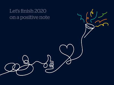 Let's finish 2020 on a positive note illustration single line