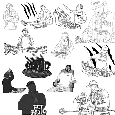 Monsters Collage character dj drawing drawings dubstep