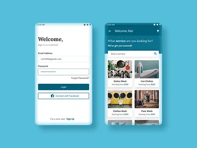 Hire Services Concept app clean emergency employee figma hire maid services uiuxdesign