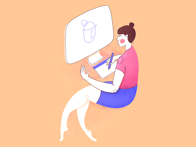 It's always about drawing yourself be yourself concentration digital drawing digital illustration drawing illustration life self portrait vector vector illustration