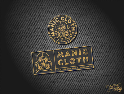 Pin design for Manic Cloth apparel branding clothing geometric graphic iconography line art mock-up mockup money portfolio presentation print punk skull sticker streetwear t-shirt tattoo typography