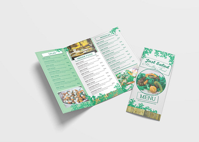 Healthy Food Menu Tri-Fold Brochure Design Template 2020 branding design free freemockup illustration illustrator minimal new newmockup psd mockup typography