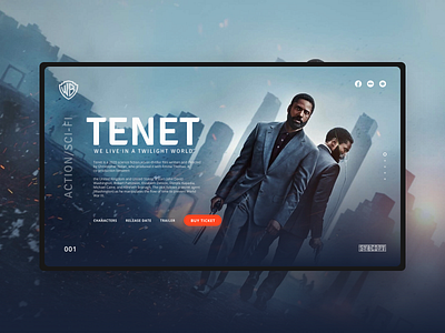 TENET Landing Page UI Exploration hollywood landing page landing page design landing page template landing page ui movie movie app movie website design movies tenet ui ui design ui ux ux web design web ui webdesign website website design