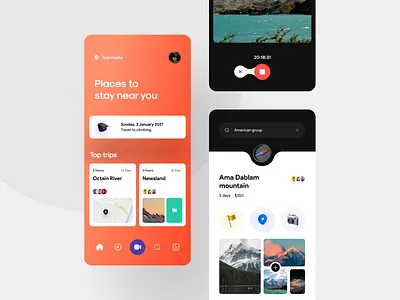 Travel service - Mobile App minimal mobile mobile app design mockup modern tourism tourism app travel travelling trip ui ux