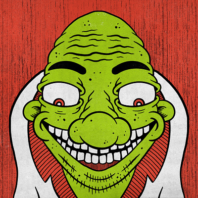 Grindhouse Grinch - illustration 2d alien cartoon christmas colorful comic books design graphic design green grinch halftone hand drawn illustration lowbrow monster red retro retro supply co texture vintage