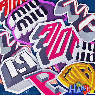 hand made handmade lettering stickers typography