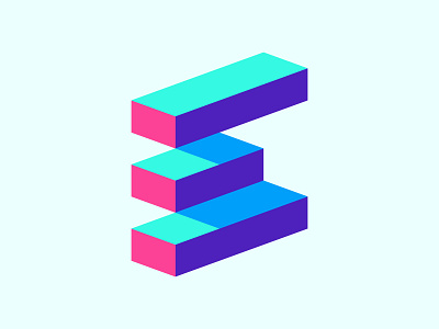 Isometric Perspective E Lettermark - 36daysoftype behance branding colorful design dribbble graphic design icon illustrator logo logo design logoideas logos minimal simplicity symbol ui ux vector