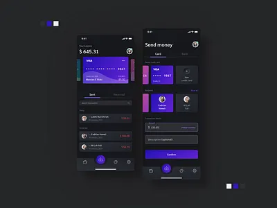 Payment Mobile App UI app bills budget clean ui dark design finance ui ux