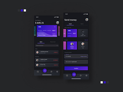 Payment Mobile App UI app bills budget clean ui dark design finance ui ux