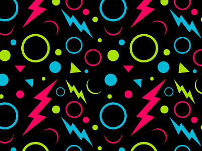 Trash Kingdom - pattern 90s 90s design adobe illustrator adobe photoshop birthday party blue colorful green illustrator lightning pattern pattern design playful red retro spark vector vector art