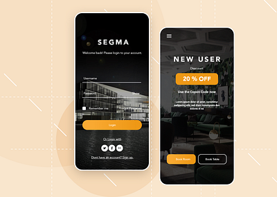 Segma Hotel Service App app app design hotel hotel booking online booking restaurant service app ui ux