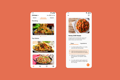 Cooking instructions app. adobe app appdesign appdesigner cooking cooking app cooking logo figma product design toprated uiux