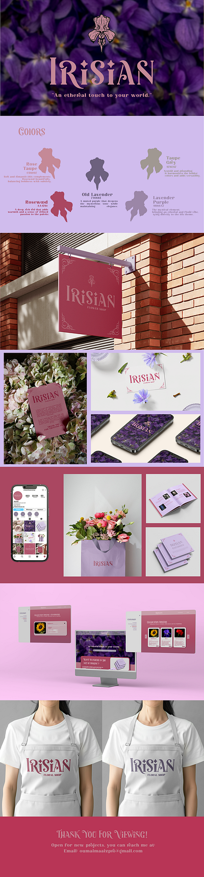 Irisian Floser Shop brand identity branding business design flower shop graphic design illustration logo ui uiux vector