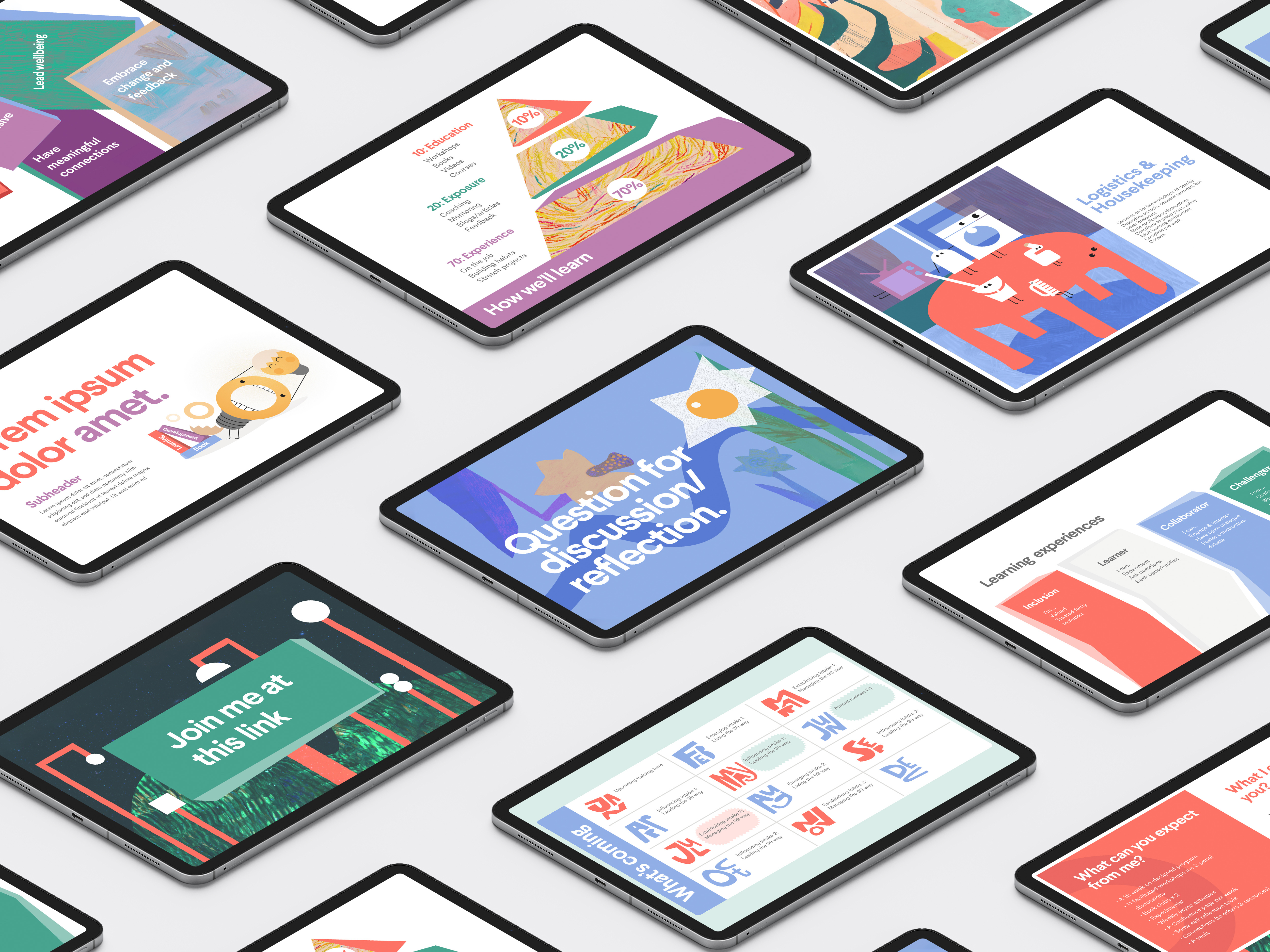 PowerPoint Template for 99designs bold branding clean colorful creative drawing freehand fun funny geometric illustration marketing mascot minimal minimalist powerpoint presentation strong template textures