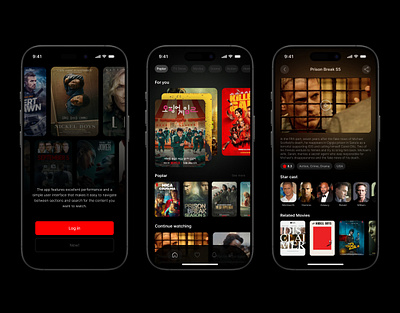 Movie App app mobile mobileapp movies ui uiux user interface ux