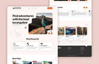 Hiking UX UI Website Redesign 🎯 design hiking website landing page design landing page ui ux redesign website ui ui design ui ux ui ux design web design website design